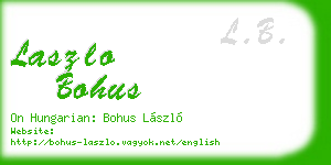 laszlo bohus business card